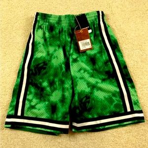Men's small Mitchell and Ness, Boston Celtics, Galaxy basketball shorts new